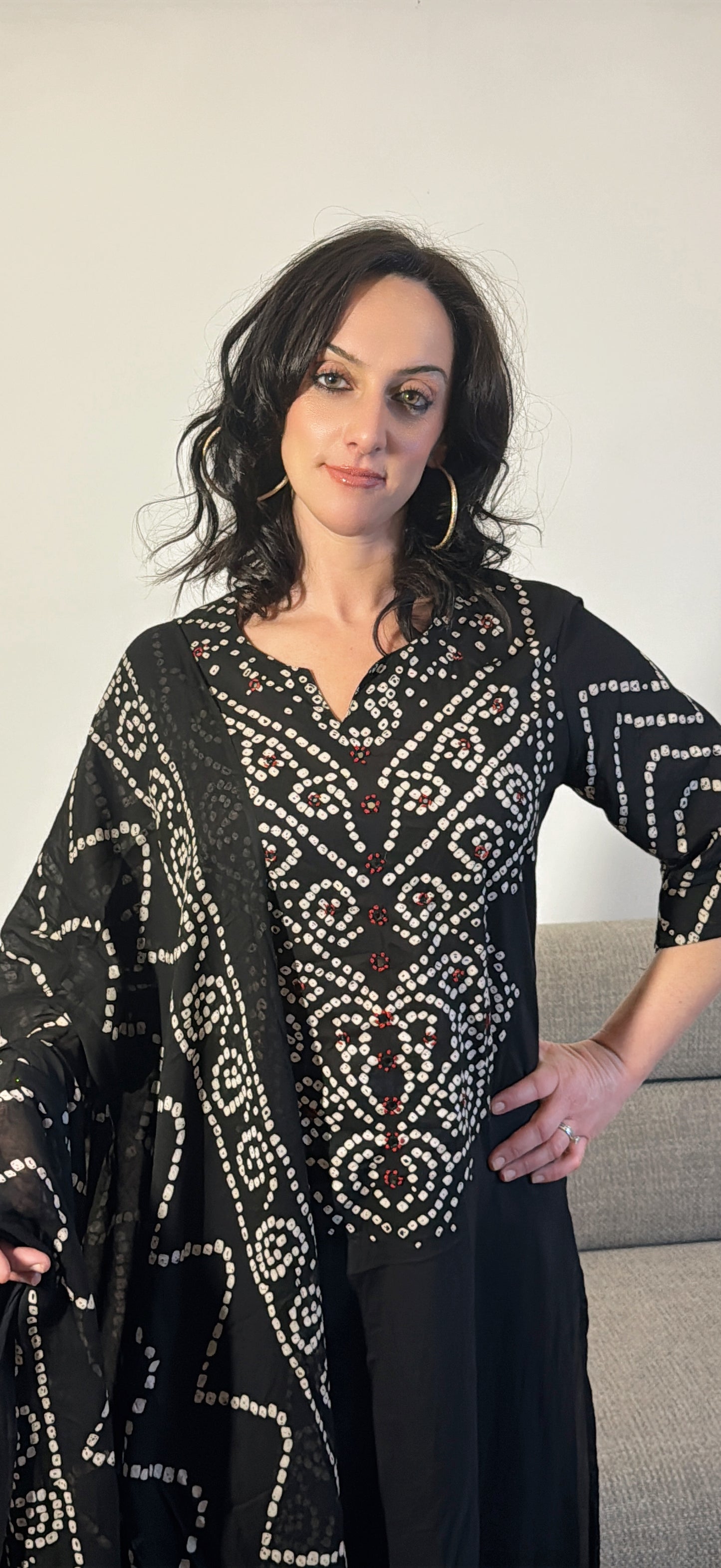 RIDHI – Black Bandhani Tie Dye Suit Set