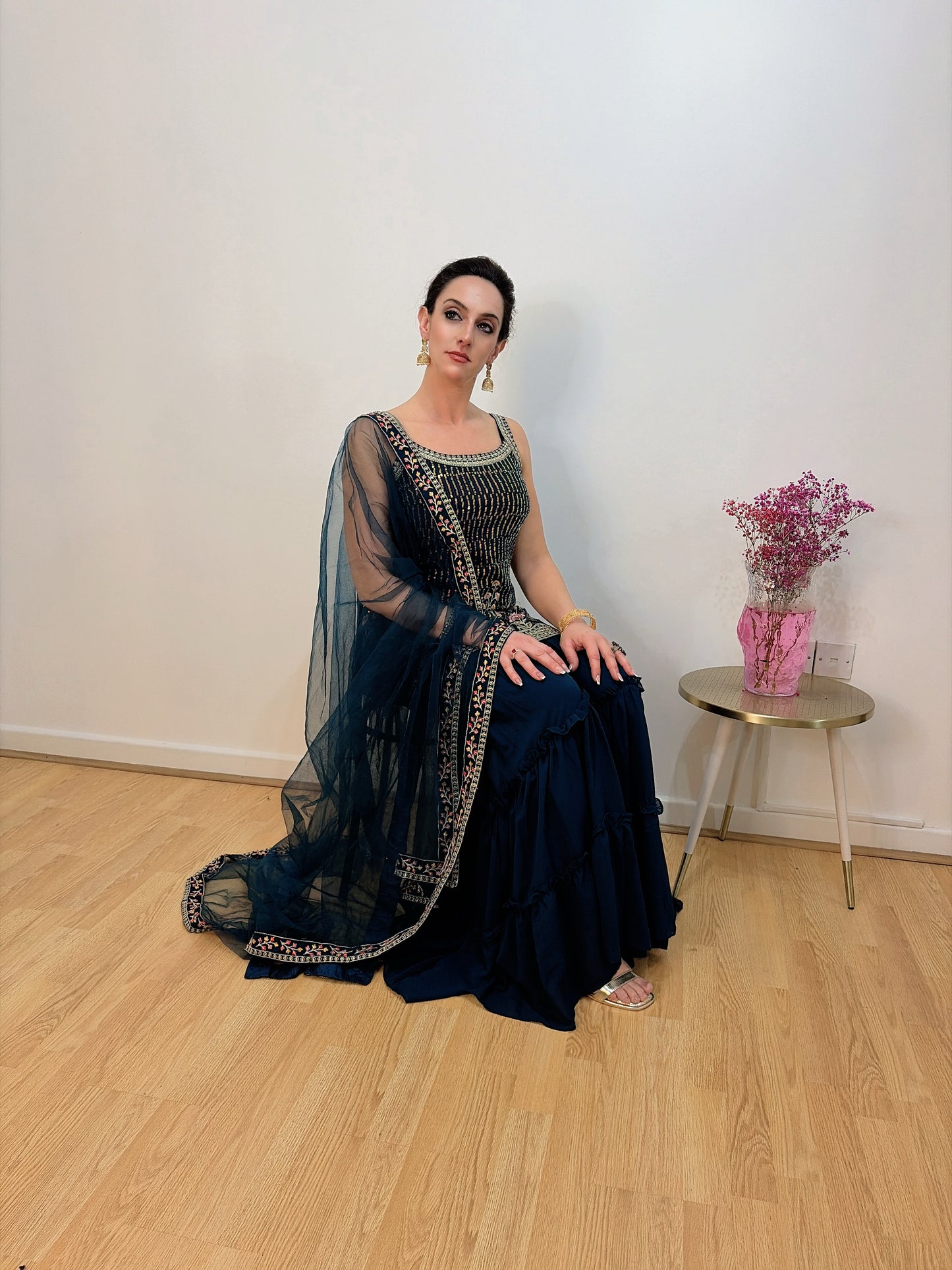KIARA – Navy Sharara Set