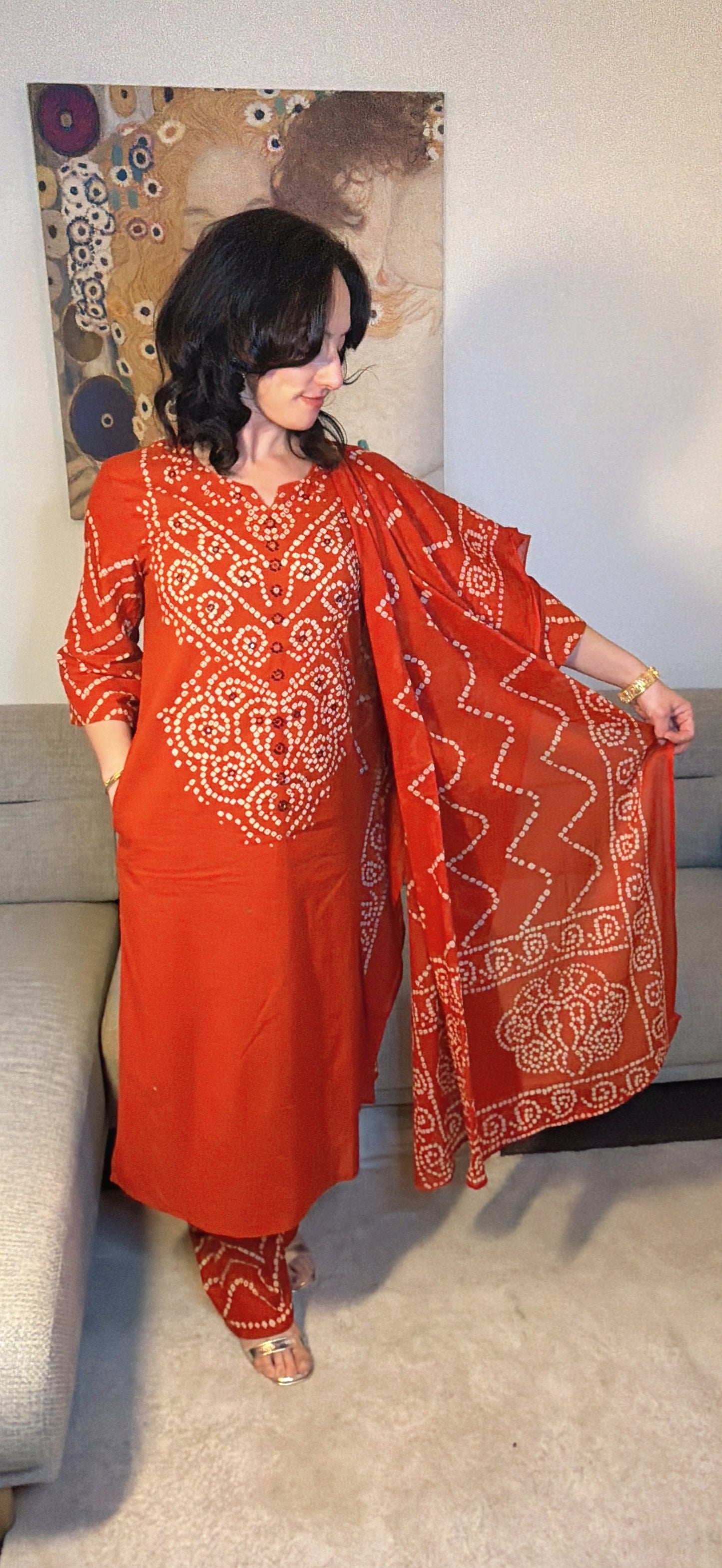 RIDHI – Rust  Bandhani Tie Dye Suit Set