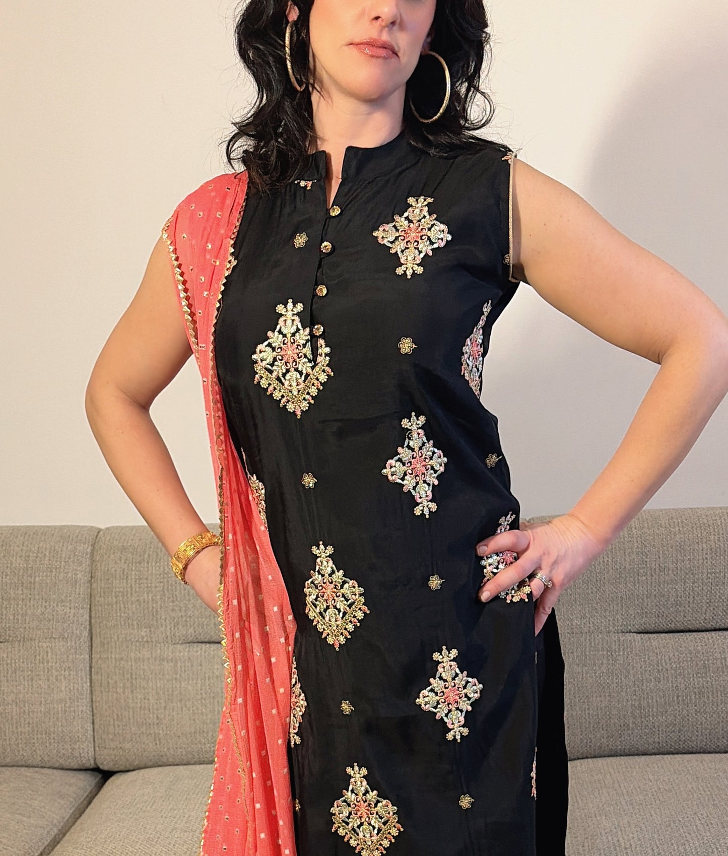 KIMORA Embellished Sleeveless Shalwar Kameez