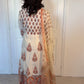 Saanvi Peach Black Printed Cotton Anarkali Suit Set