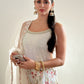 KIARA Ivory Floral Sequins Embroidered Sharara Set closeup 
