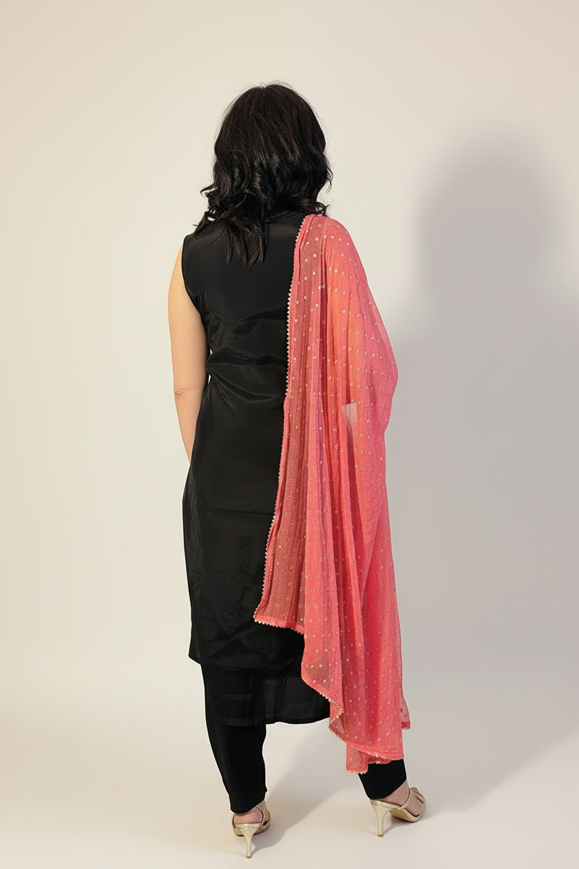 KIMORA Embellished Sleeveless Shalwar Kameez Back