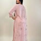MYRAA  Light Pink Silk Blend Embroidered  Kurta Set Back