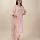 MYRAA  Light Pink Silk Blend Embroidered  Kurta Set Front