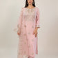 MYRAA  Light Pink Silk Blend Embroidered  Kurta Set Front 1