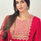 NYLA Pink Threadwork Kurta and Dhoti Pant Set Close up