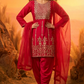 NYLA Pink Threadwork Kurta and Dhoti Pant Set FRONT POSE AI