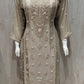 Prisha Golden Beige Silk Blend Hand embellished  Kurta Palazzo Set  mannequin 