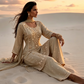 Prisha Golden Beige Silk Blend Hand embellished  Kurta Palazzo Set sit AI 2