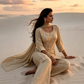 Prisha Golden Beige Silk Blend Hand embellished  Kurta Palazzo Set  sitting 4 AI 