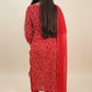 RAAYA  Red Bandhani Tie Dye Embellished Kurta Set Back
