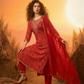 RAAYA  Red Bandhani Tie Dye Embellished Kurta Set SIDE AI 