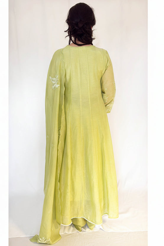 REEM_Elegant_Green_Embroidered_Anarkali_3_Piece_Set Outfit Back