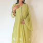 REEM_Elegant_Green_Embroidered_Anarkali_3_Piece_Set Outfit Pose