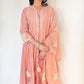 REEM Peach Mul Chanderi Embroidered Anarkali Suit  Closer Picture