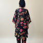 RENEE Black Floral Printed Cotton Silk Kurta and Trouser Set Back
