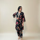 RENEE Black Floral Printed Cotton Silk Kurta and Trouser Set Front 1