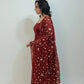 RESHMA Red Satin Sleeveless Anarkali Suit Set Side