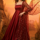 RESHMA Red Satin Sleeveless Anarkali Suit Set front ai 