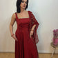 RESHMA Red Satin Sleeveless  Anarkali Suit Set side 