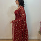 RESHMA Red Satin Sleeveless  Anarkali Suit