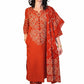 RIDHI Rust Bandhani Tie Dye Kurta Trousers Suit Set Front