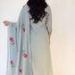 RIMSHA_Baby_Blue_Pure_Banaras_Mul_Chanderi_Suit_Set Front Side Outfit Back