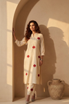 ROSA Pure Cotton Kurta Set  With Floral Embroidery FRONT AI 
