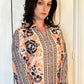 Reeva Printed Co-Ord Kurta And Trouser Set close up 