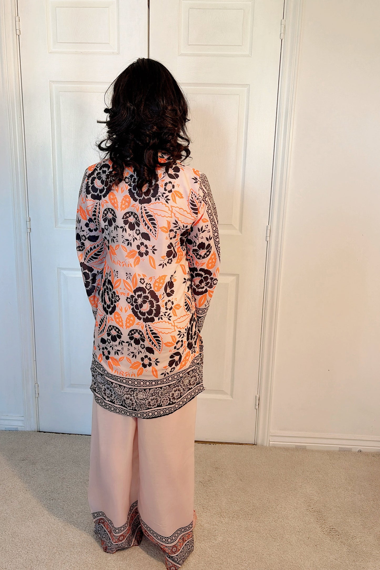 Reeva Printed Co-Ord Kurta And Trouser Set back 