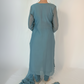 SAFA  Elegant  Blue Pintuck Mul Chanderi Suit Set  back 