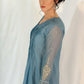 SAFA  Elegant  Blue Pintuck Mul Chanderi Suit Set side view 