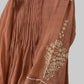 SAFA Elegant Peach Pleated Mul Chanderi Suit Set Embellishment 
