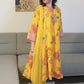 SAMARA Yellow Floral Embroidered Chanderi Anarkali Set side 