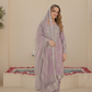 SEERAT  Lilac Luxury Embroidered Suit Set  With Palazzo Ethnic Wear