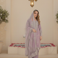 SEERAT  Lilac Luxury Embroidered Suit Set  With Palazzo Ethnic Wear Picture two