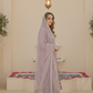 SEERAT  Lilac Luxury Embroidered Suit Set  With Palazzo Side
