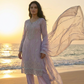 SEERAT  Lilac Luxury Embroidered Suit Set  With Palazzo front 