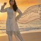 SEERAT White Luxury Embroidered Set With Palazzo
