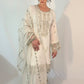 SEERAT White Luxury Embroidered Set With Palazzo SIDE 