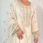 SEERAT White Luxury Embroidered Set With Palazzo close up 