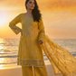 SEERAT Yellow  Luxury Embroidered Suit Set With Palazzo