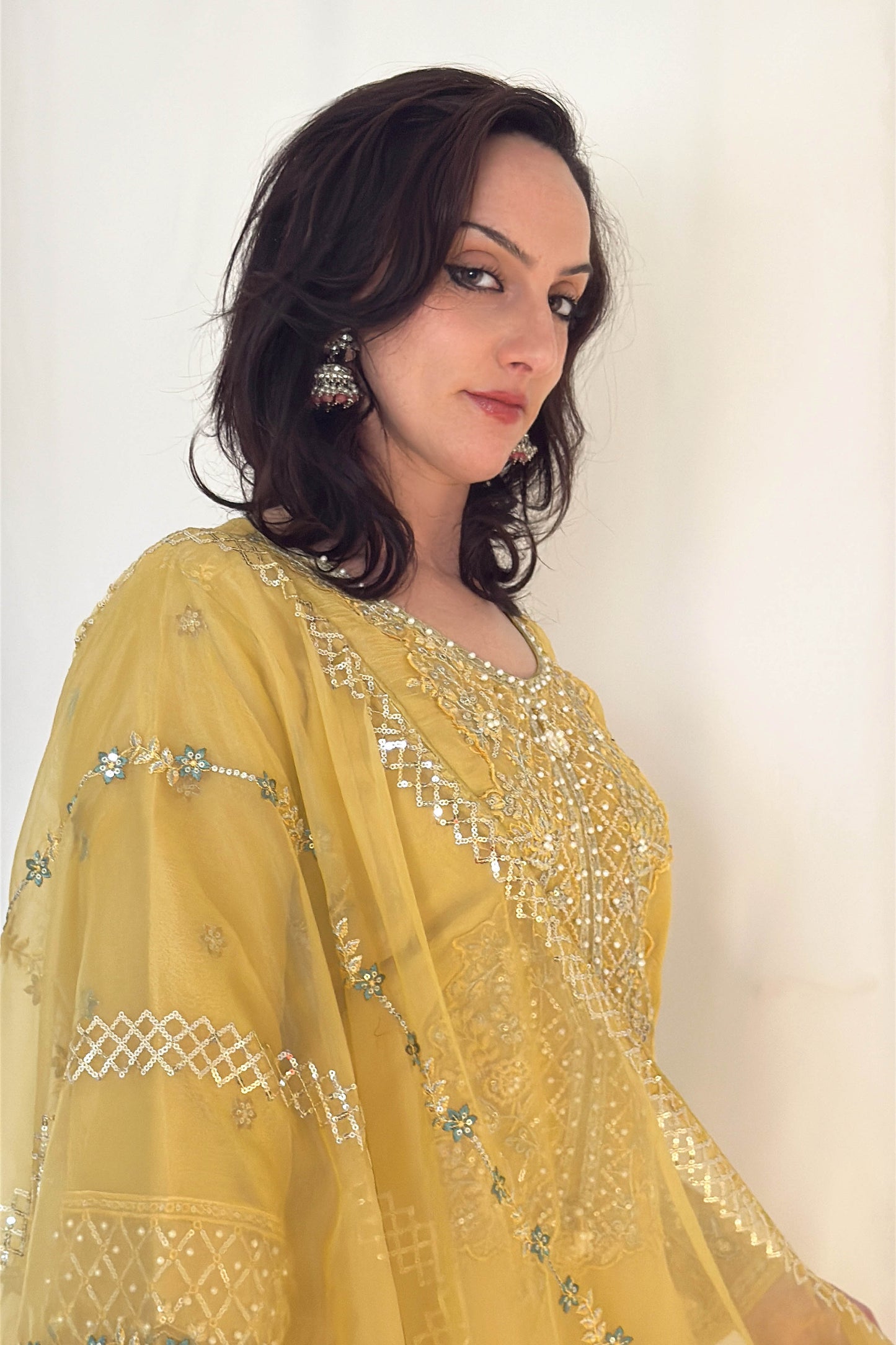 SEERAT_Yellow_Luxury_Embroidered_Suit_Set_With_Palazzo  Closer Look