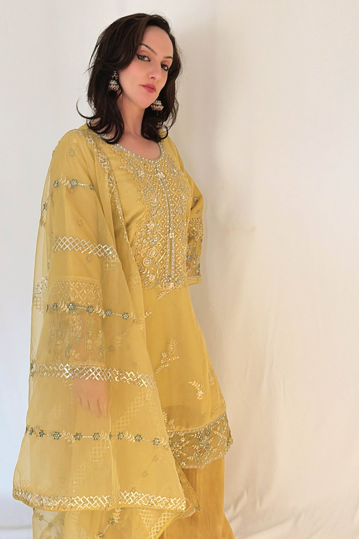 SEERAT_Yellow_Luxury_Embroidered_Suit_Set_With_Palazzo  Side