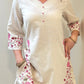 SIA Floral Embroidered Cotton Kurta and Palazzo Set Front Close Up