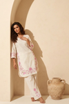 SIA Floral Embroidered Cotton Kurta and Palazzo Set front  AI