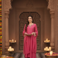 SIMRAN Silk Blend Embroidered Palazzo Suit Set AI front 2