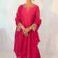 SIMRAN Silk Blend Embroidered Palazzo Suit Set  front 