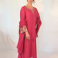 SIMRAN Silk Blend Embroidered Palazzo Suit Set  side 